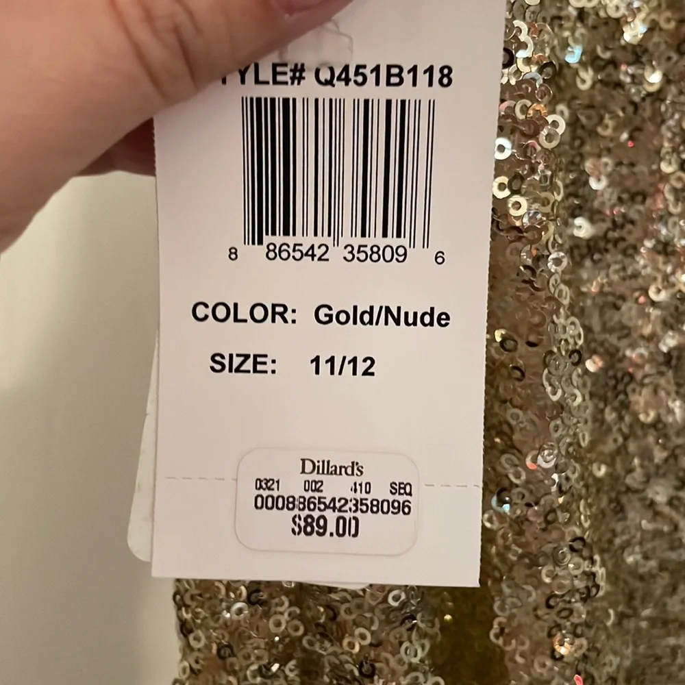 NWT B Darlin gold strapless dress - Picture 3 of 3